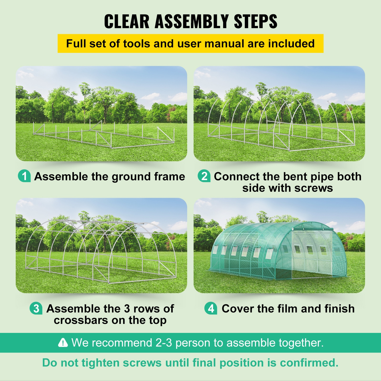 Walk-in Tunnel Greenhouse, 20 X 10 X 7 Ft Portable Plant Hot House W/ Galvanized Steel Hoops, 3 Top Beams, Diagonal Poles, 2 Zippered Doors & 12 Roll-up Windows, Green_maomaolike.com